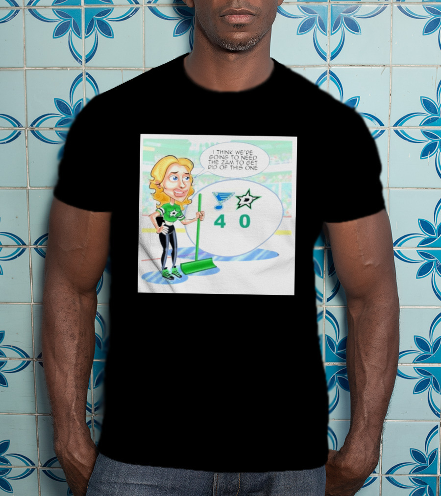 St Louis Blues Vs Dallas Stars Hockey 4 0 Cartoon With Humor And Zamboni Joke T-Shirt