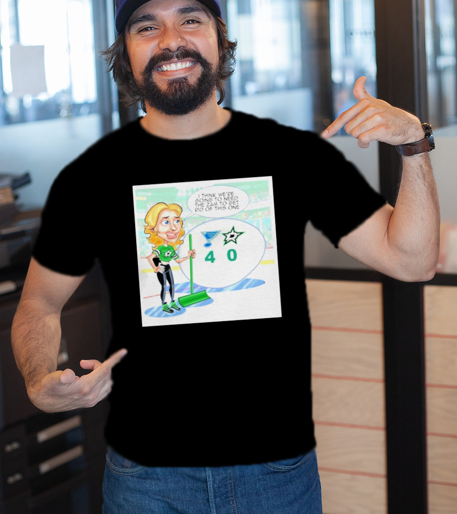 St Louis Blues Vs Dallas Stars Hockey 4 0 Cartoon With Humor And Zamboni Joke T-Shirt