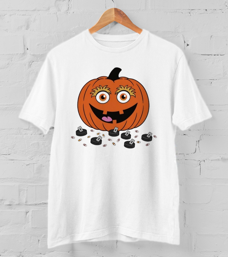 Gritty Philadelphia Flyers Pumpkin Halloween Jack O' Lantern Hockey T-Shirt