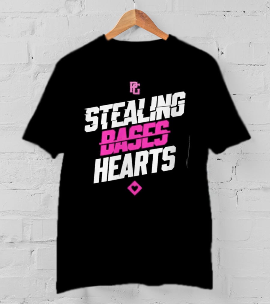 Stealing Bases Hearts Performance Pink Diamond T-Shirt