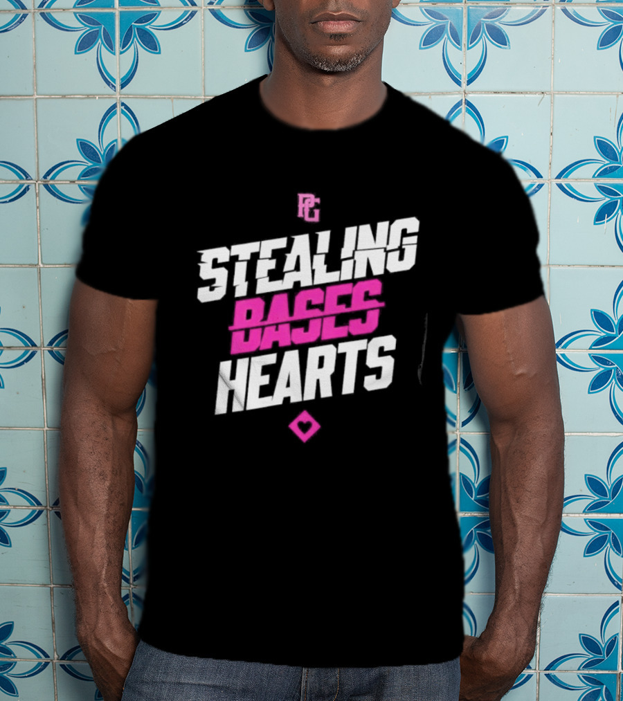 Stealing Bases Hearts Performance Pink Diamond T-Shirt