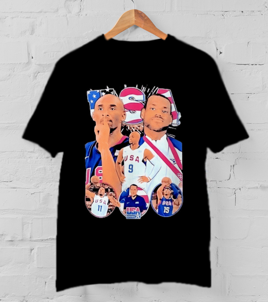 Kobe Bryant LeBron James USA Basketball Legends Iconic Team USA Moments T-Shirt