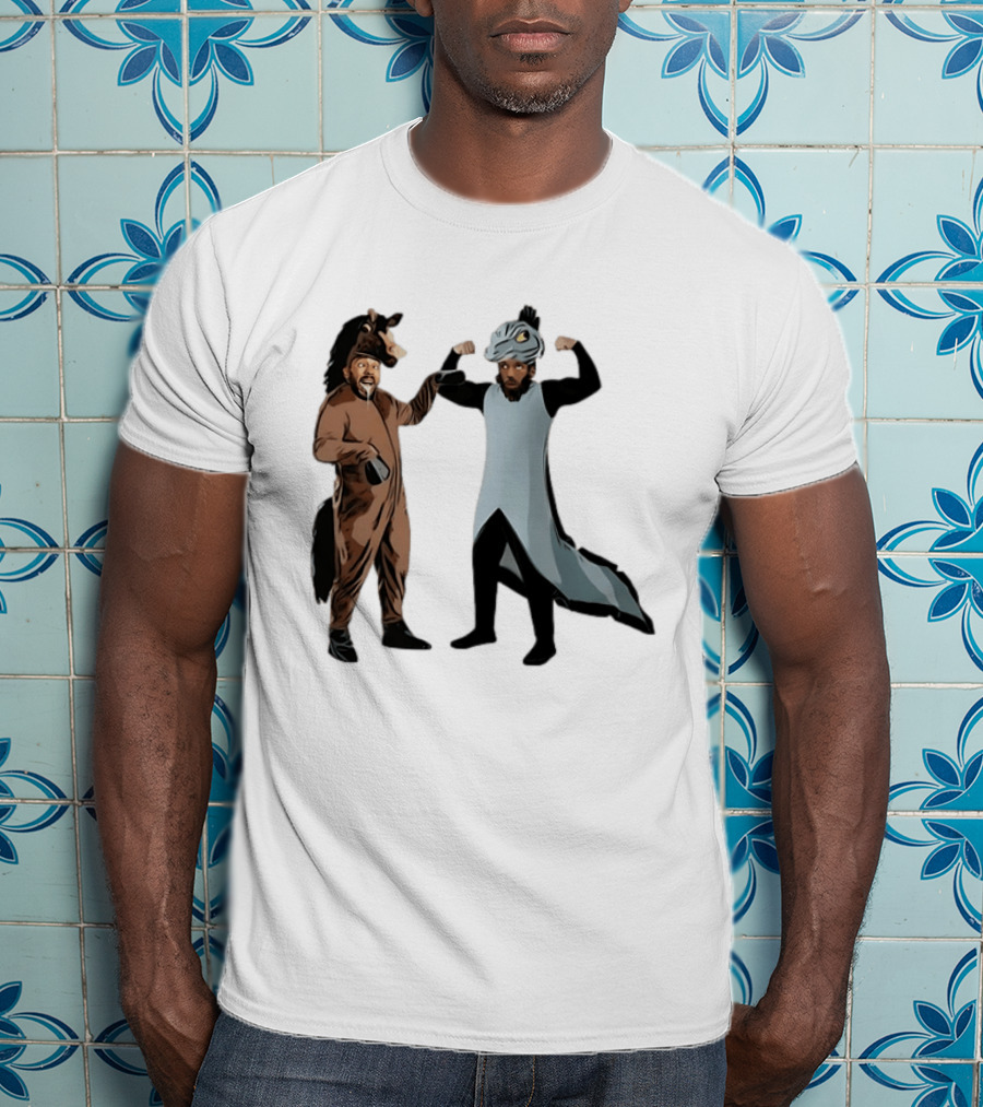 James Harden Joel Embiid Horse And Dinosaur Costumes Basketball Duo T-Shirt