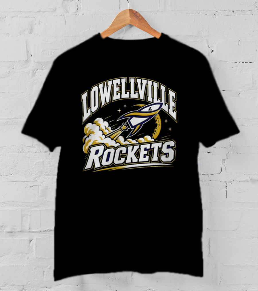 Lowellville Rockets Rocket Ship Launching NCAA Team Spirit T-Shirt