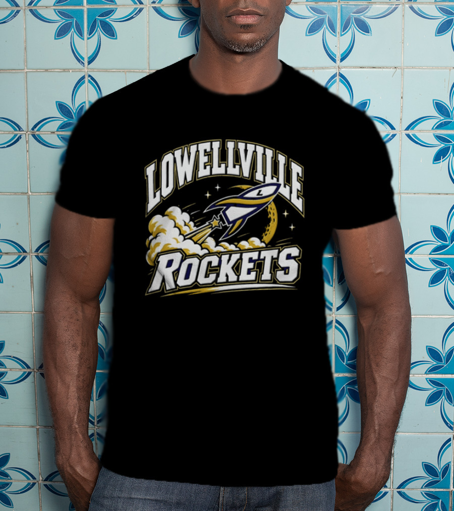 Lowellville Rockets Rocket Ship Launching NCAA Team Spirit T-Shirt