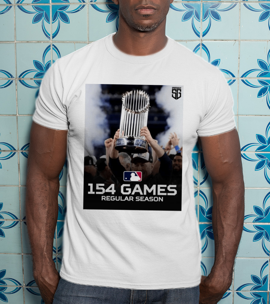 MLB 154 Games Regular Season World Series Champions Trophy T-Shirt