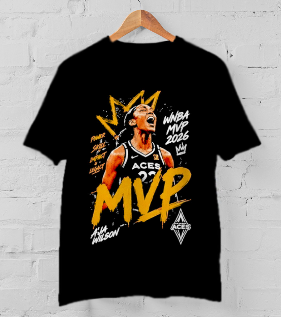 A'ja Wilson Las Vegas Aces MVP WNBA 2026 Power Skill Impact Legacy T-Shirt