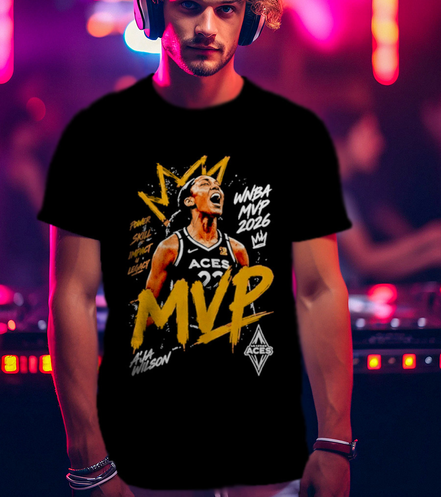A'ja Wilson Las Vegas Aces MVP WNBA 2026 Power Skill Impact Legacy T-Shirt