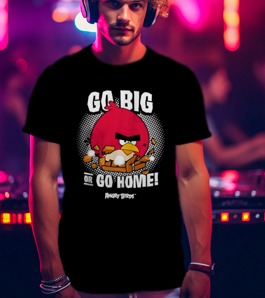 Angry Birds Go Big Or Go Home Red Bird Gaming T-Shirt