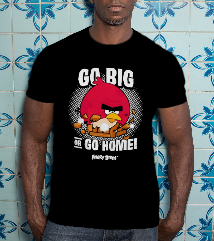 Angry Birds Go Big Or Go Home Red Bird Gaming T-Shirt