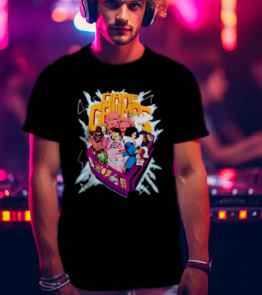 Game Grumps YouTube Gaming Retro Arcade Characters Explosion T-Shirt