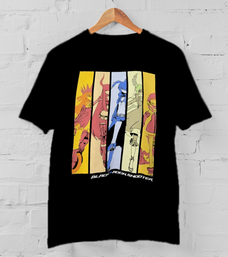 Black Rock Shooter Anime Characters Panel T-Shirt