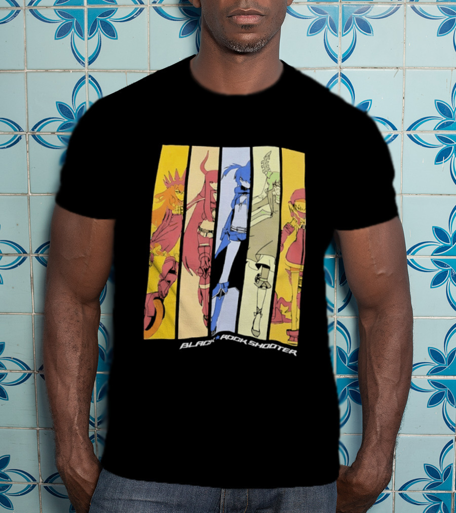 Black Rock Shooter Anime Characters Panel T-Shirt