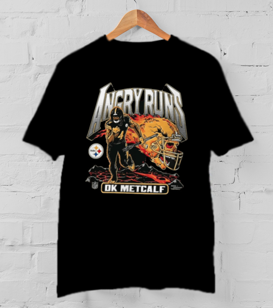 Pittsburgh Steelers Angry Runs DK Metcalf Football NFL Player T-Shirt