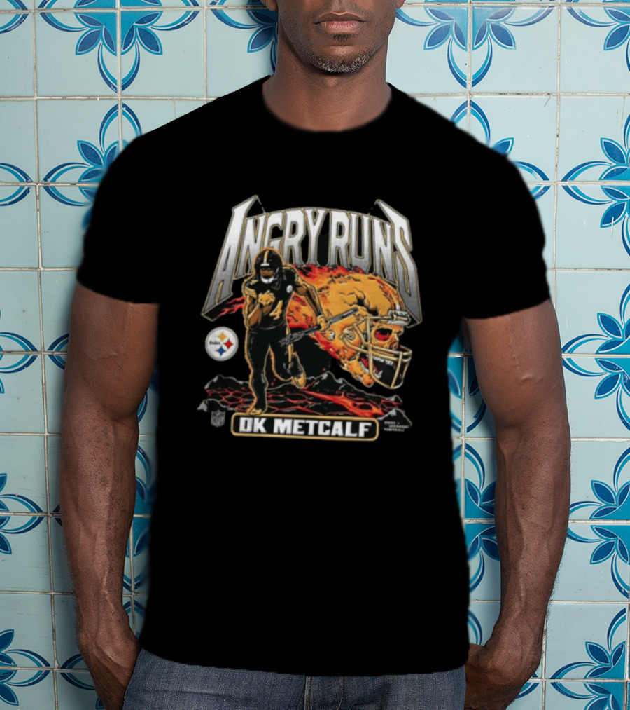Pittsburgh Steelers Angry Runs DK Metcalf Football NFL Player T-Shirt