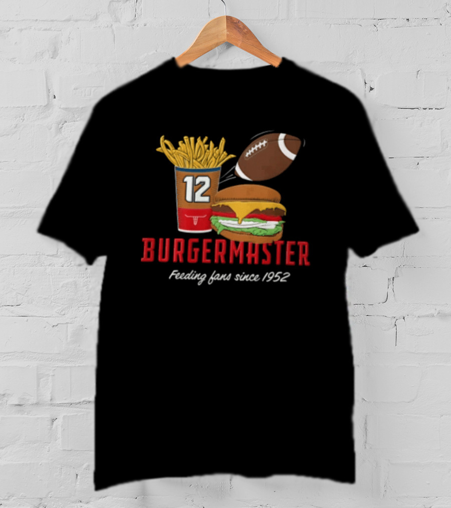 Burgermaster Feeding Fans Since 1952 French Fries Burger Football 12 T-Shirt