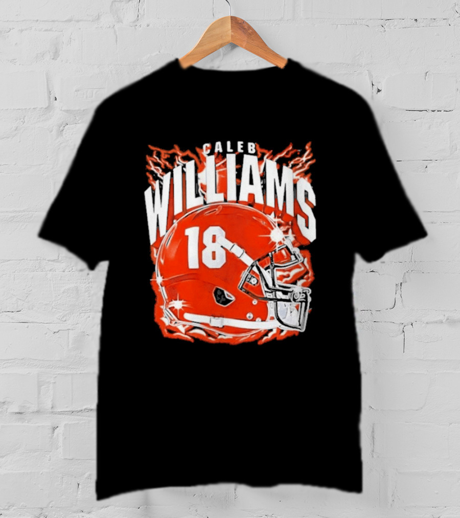 Caleb Williams 18 Lightning Helmet T-Shirt