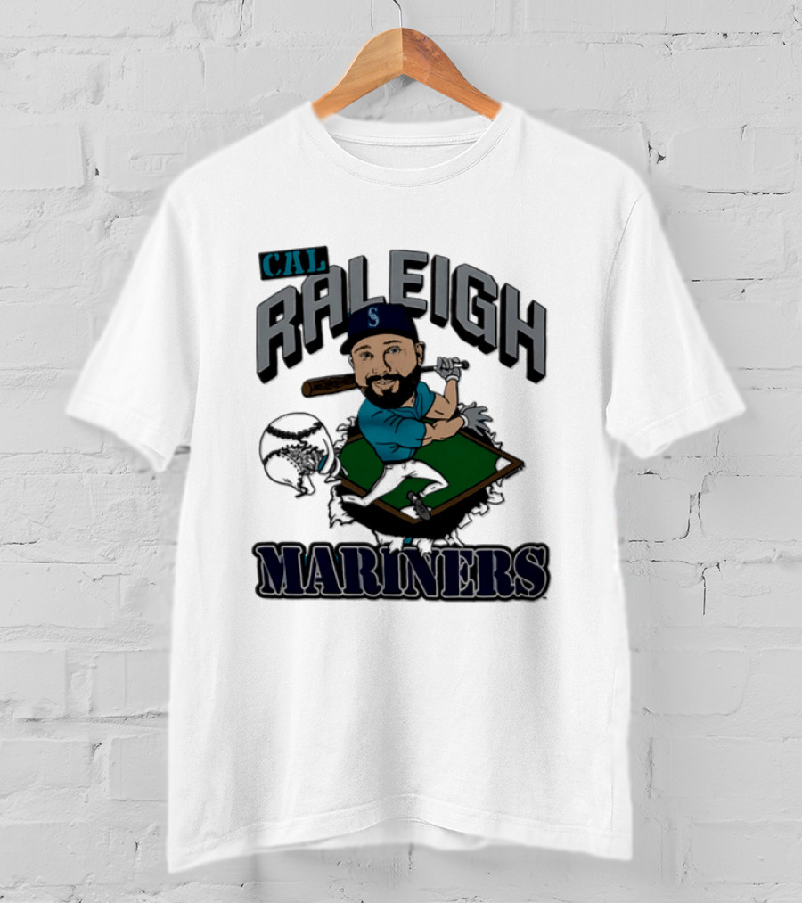 Cal Raleigh Seattle Mariners Player Caricature MLB T-Shirt
