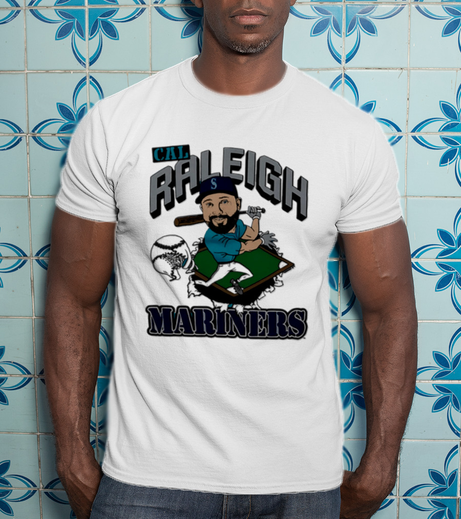 Cal Raleigh Seattle Mariners Player Caricature MLB T-Shirt