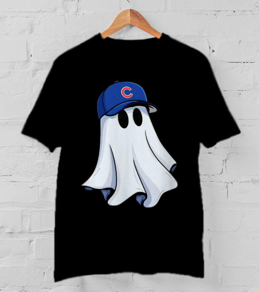 Chicago Cubs Ghost Cartoon Blue Baseball Cap T-Shirt
