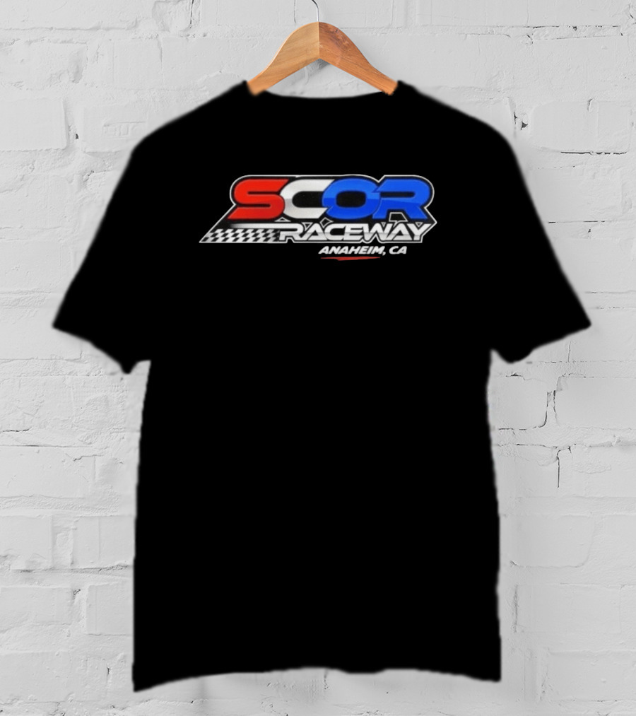 SCOR Raceway Anaheim CA Racing Flag T-Shirt