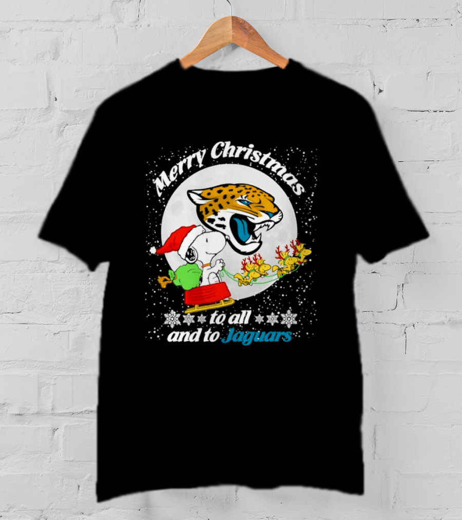 Merry Christmas Snoopy To All And To Jaguars T-Shirt