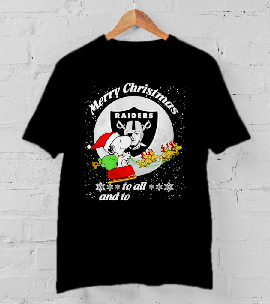 Merry Christmas Raiders Snoopy Santa Reindeer T-Shirt