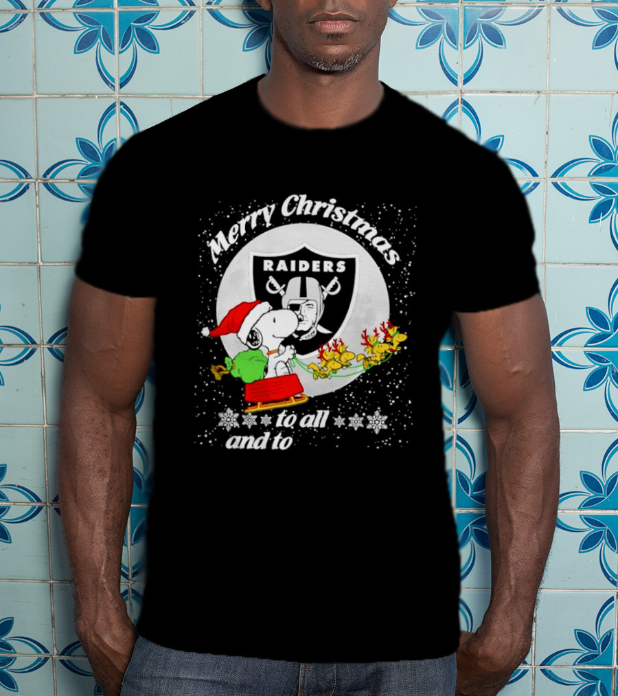 Merry Christmas Raiders Snoopy Santa Reindeer T-Shirt