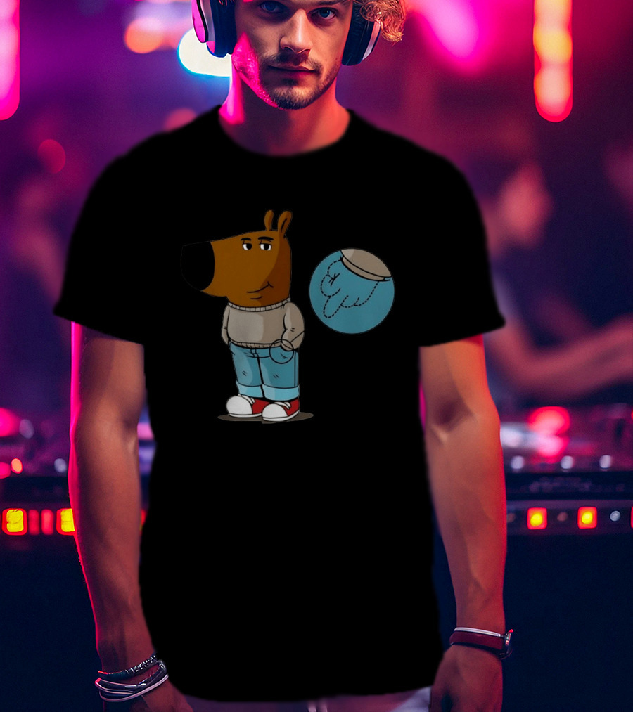 Chill Guy Middle Finger Bear Sweater Jeans Casual T-Shirt