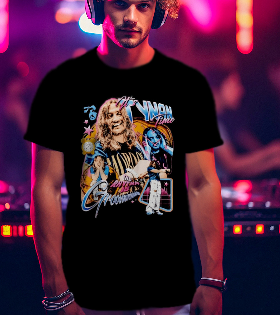 Tynan Time The Rhythm Is Groovinin And Star Retro Vibes T-Shirt