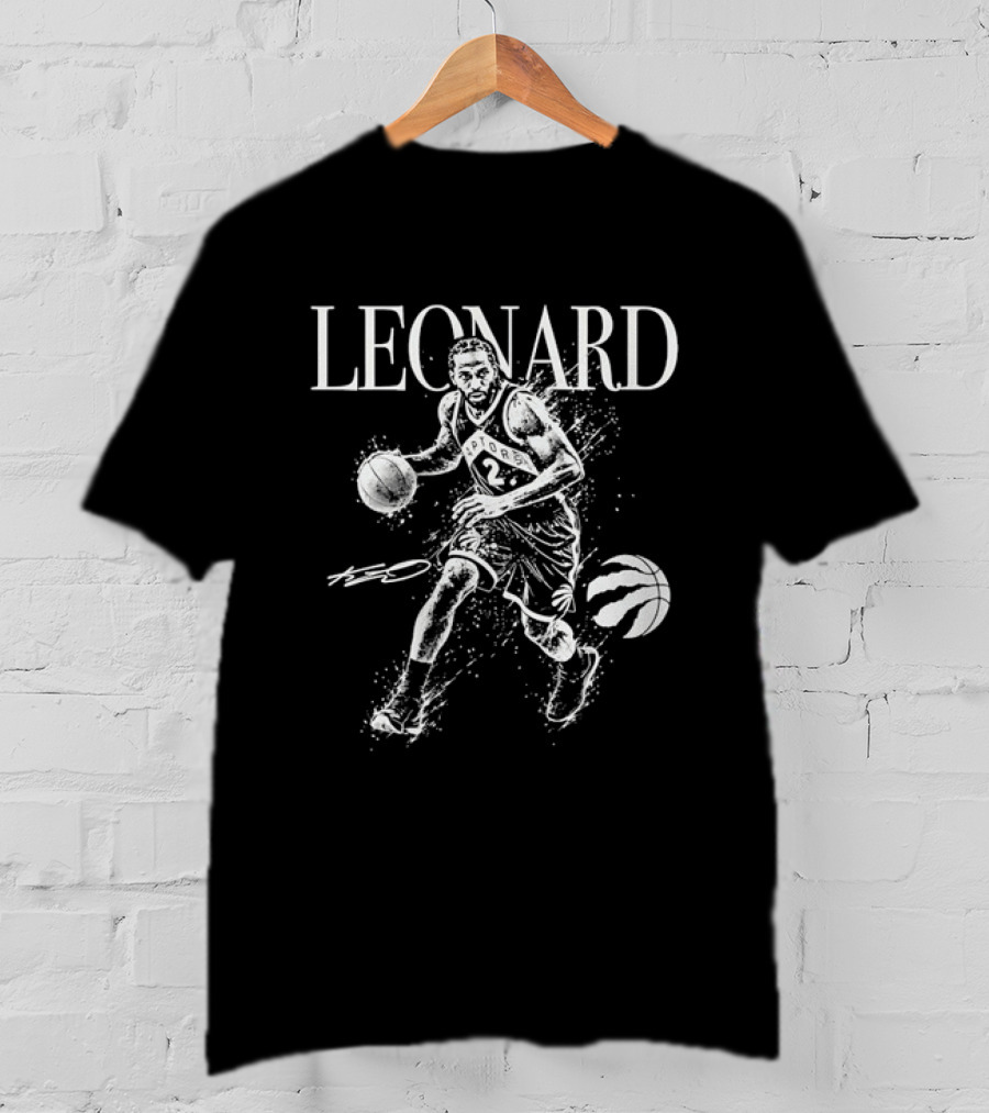 Kawhi Leonard Number 2 Toronto Raptors NBA Basketball Splatter T-Shirt