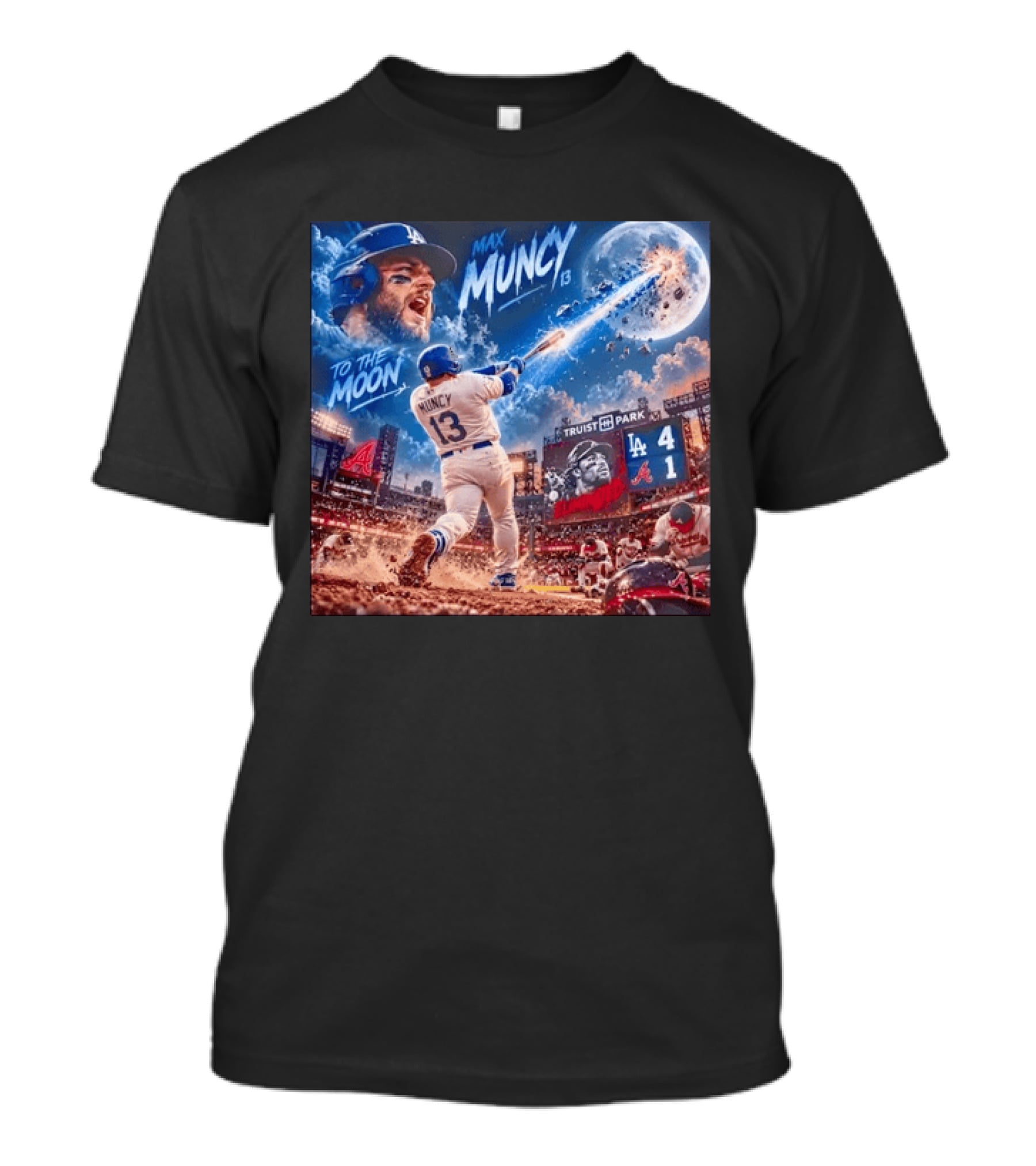 Max Muncy Home Run Los Angeles Dodgers To The Moon Truist Park T-Shirt