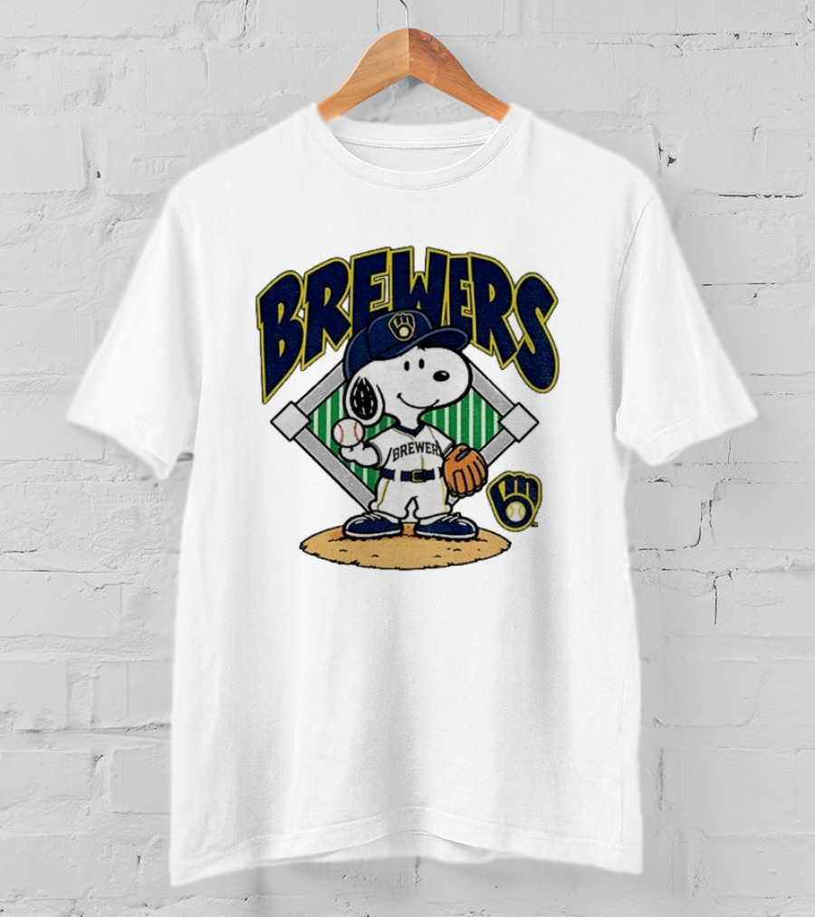 Brewers Snoopy Baseball Take October Milwaukee MLB T-Shirt