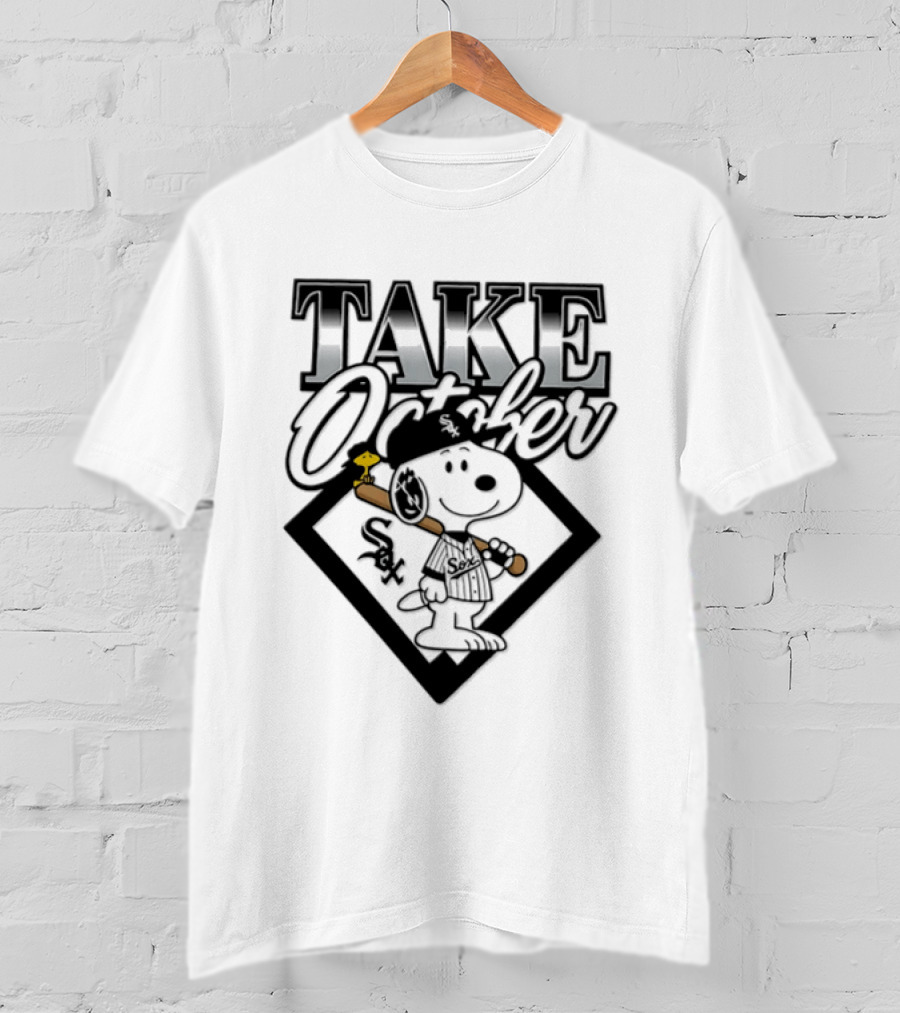 Snoopy Take October Chicago White Sox MLB Baseball Postseason Cartoon T-Shirt