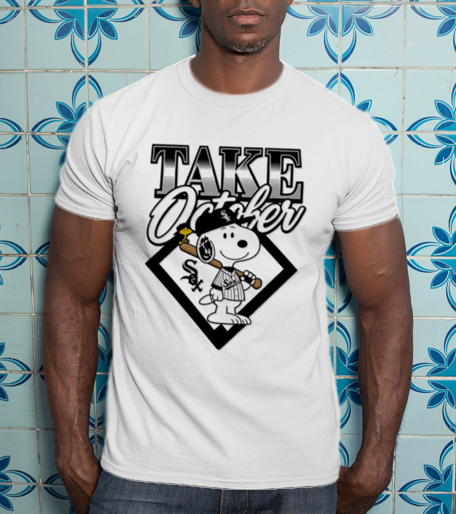 Snoopy Take October Chicago White Sox MLB Baseball Postseason Cartoon T-Shirt