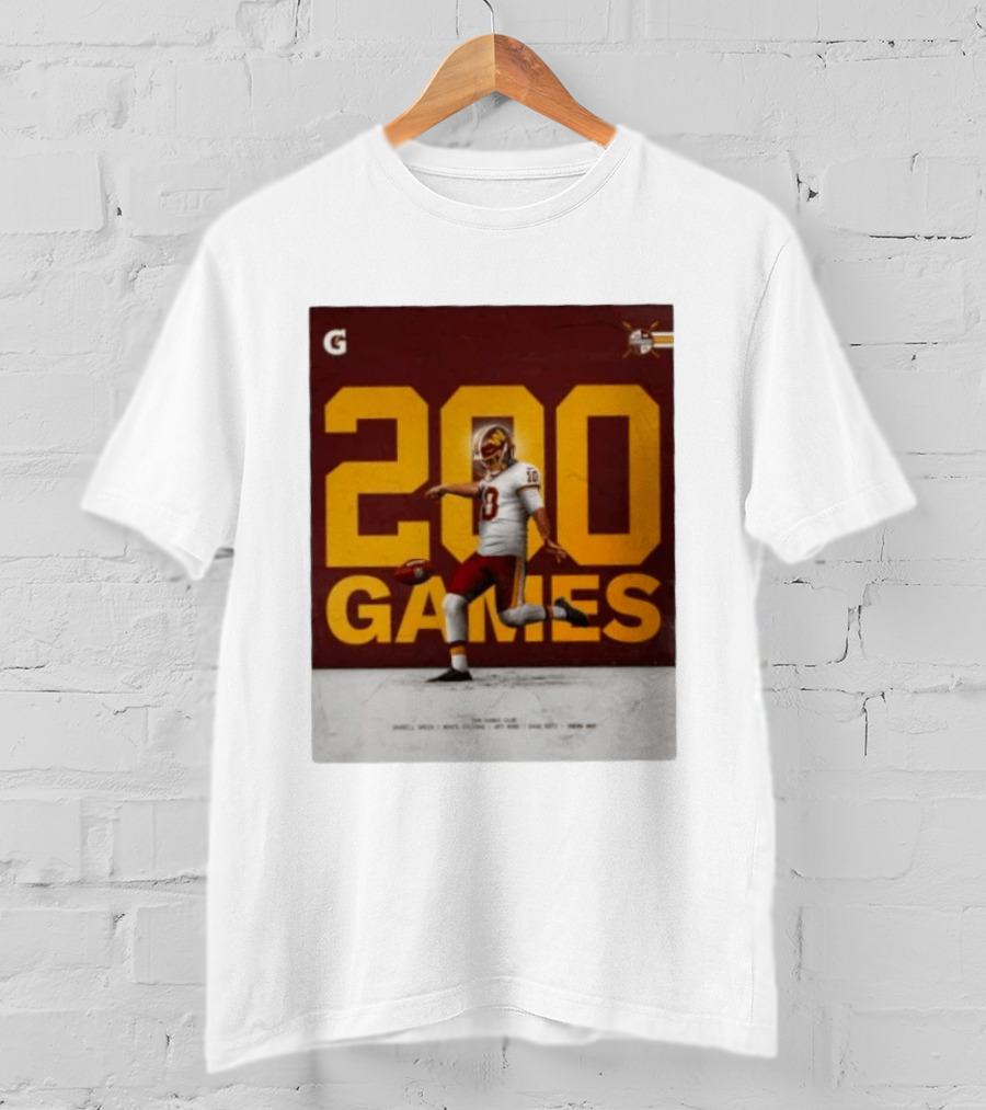 200 Games Tress Way 200 Games Club Washington Commanders T-Shirt