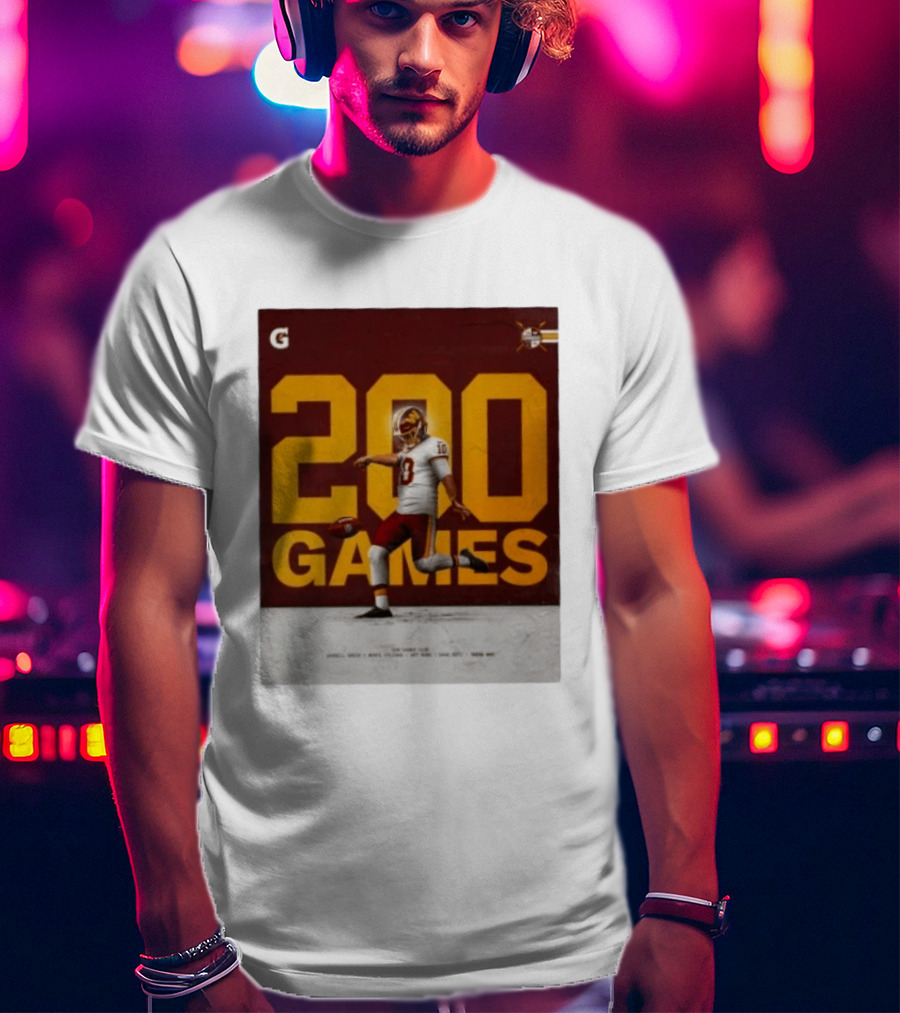 200 Games Tress Way 200 Games Club Washington Commanders T-Shirt