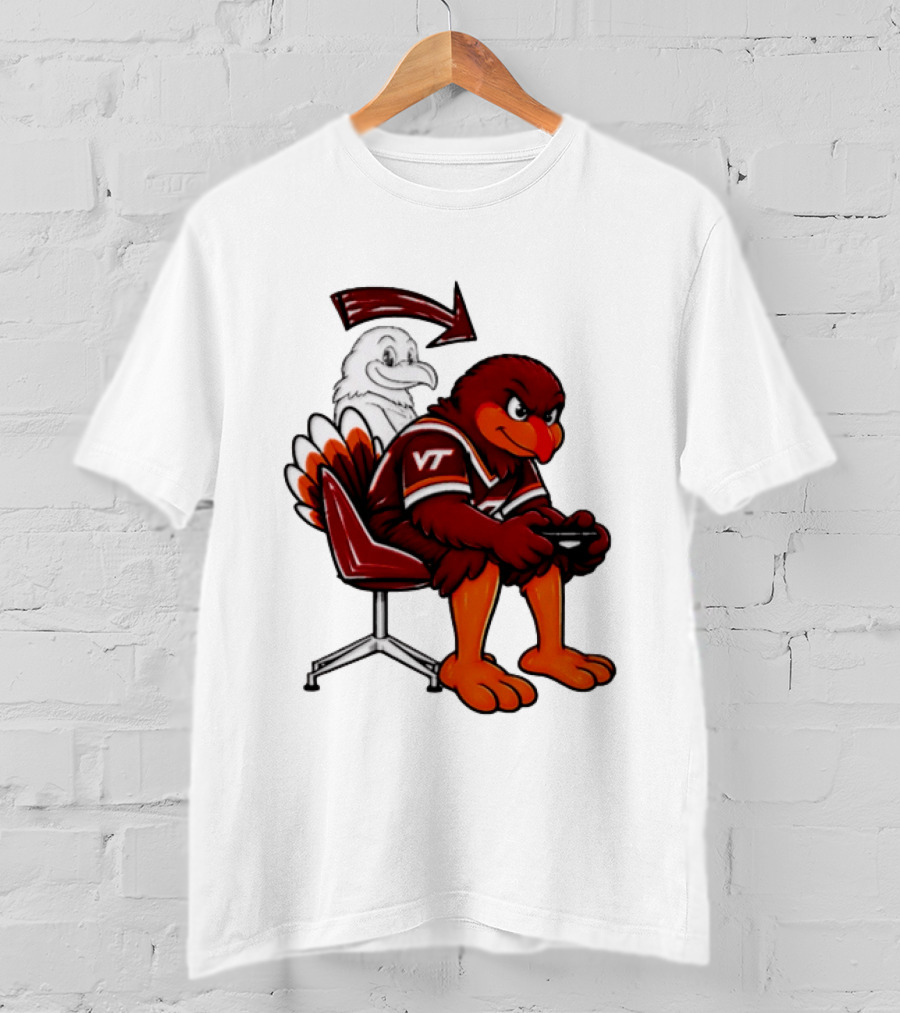 Virginia Tech Hokies Turkey Playing Video Game NCAAF Team Spirit T-Shirt