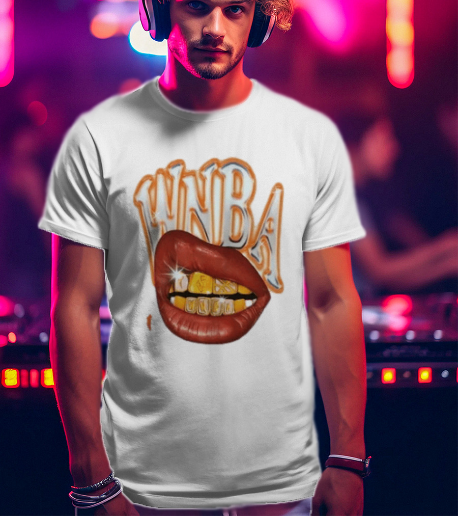 WNBA Lips Gold Grillz Basketball T-Shirt