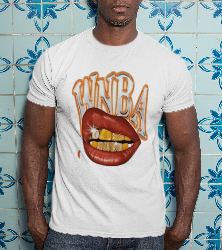 WNBA Lips Gold Grillz Basketball T-Shirt