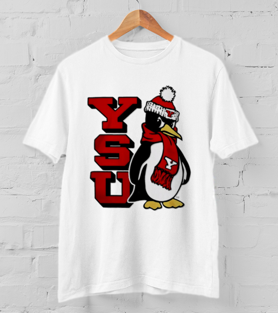 Youngstown State University YSU Penguin Winter Hat Scarf T-Shirt