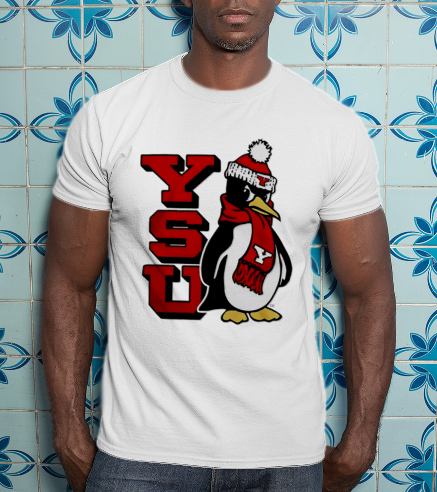 Youngstown State University YSU Penguin Winter Hat Scarf T-Shirt