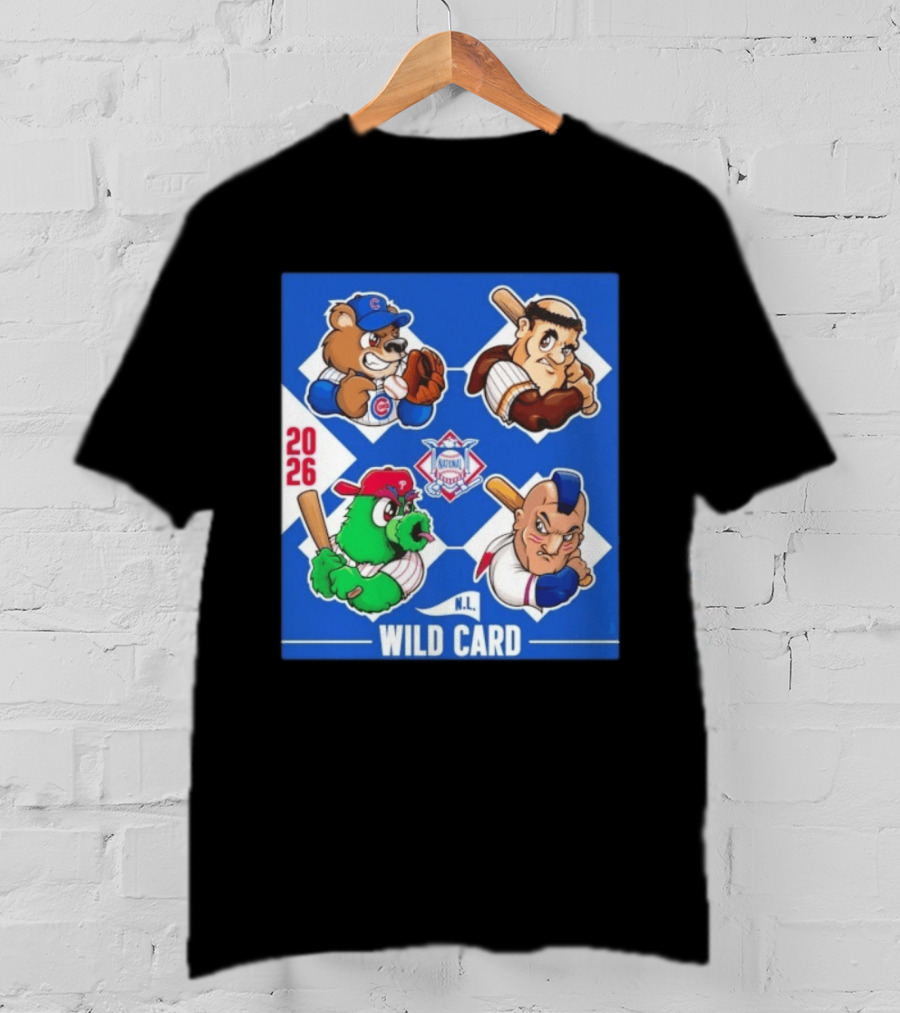 2026 National League Wild Card Cubs Phillies Padres Mets Collage T-Shirt