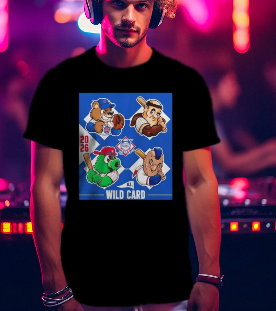 2026 National League Wild Card Cubs Phillies Padres Mets Collage T-Shirt