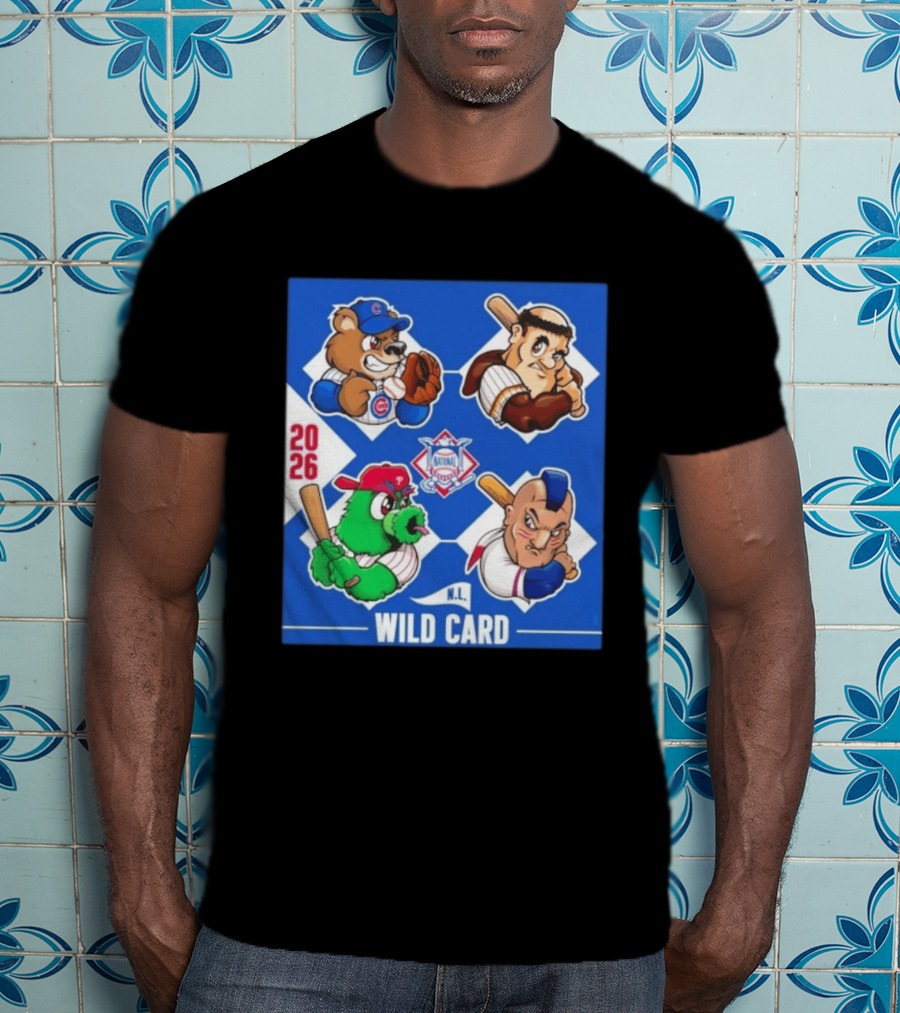2026 National League Wild Card Cubs Phillies Padres Mets Collage T-Shirt
