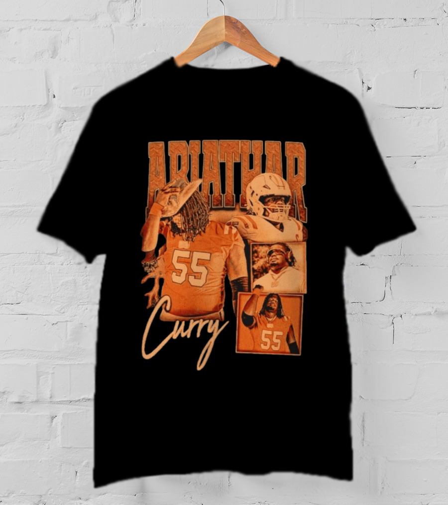 Ariathar Curry 55 Football Player Portrait Montage T-Shirt