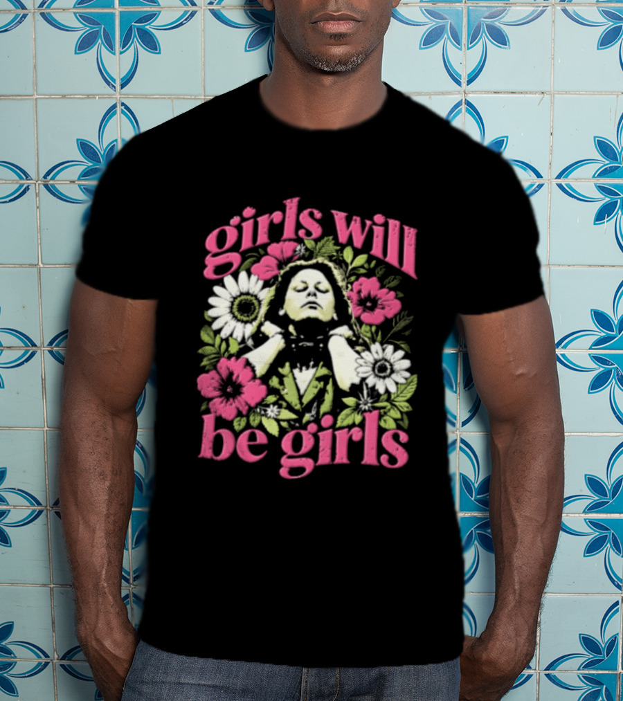 Girls Will Be Girls Linda Blair Floral Head Back T-Shirt