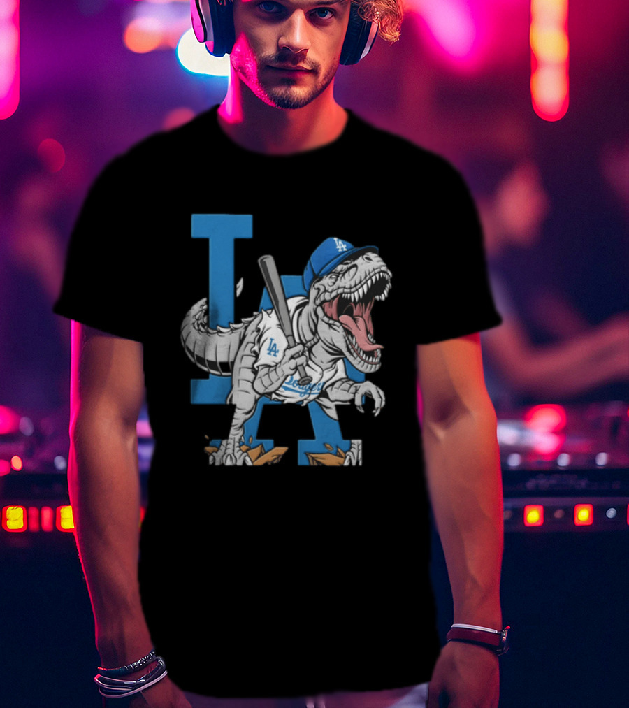 Los Angeles Dodgers Dinosaur Collaboration With LA Baseball Team T-Shirt