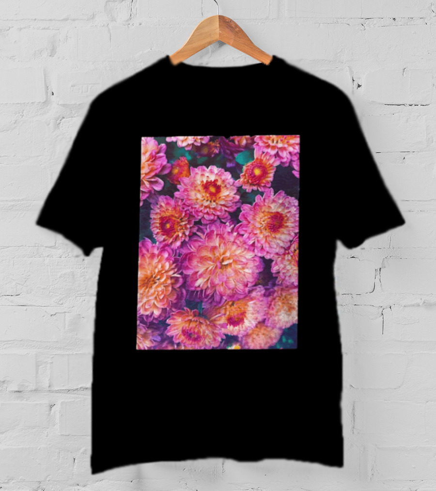 Many Pink And Orange Chrysanthemum Flowers In Full Bloom T-Shirt