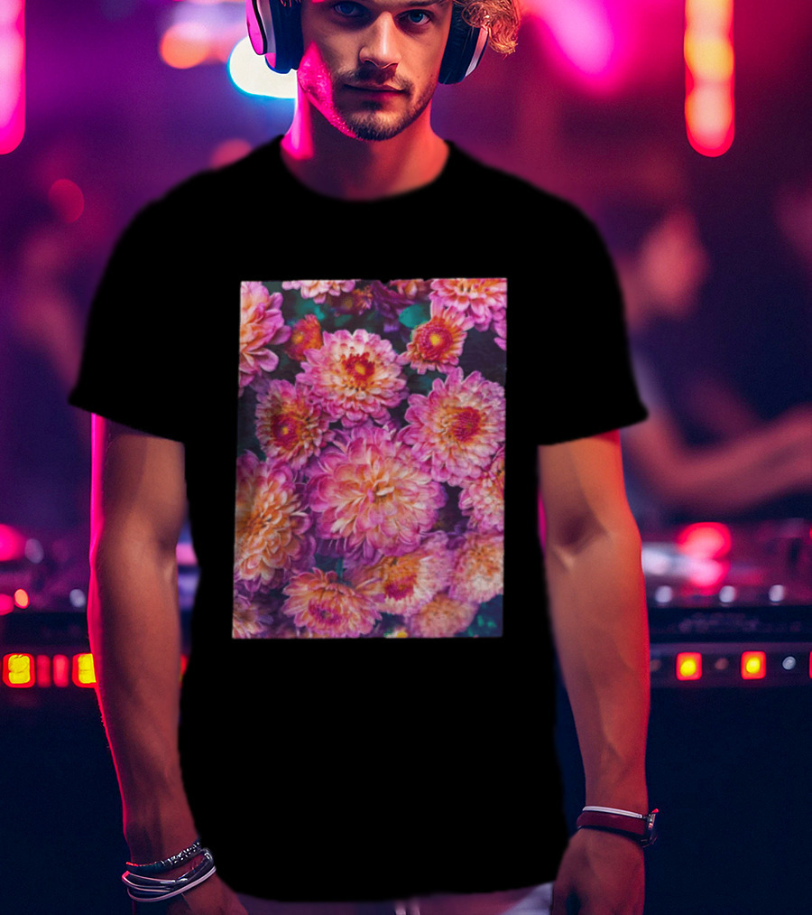 Many Pink And Orange Chrysanthemum Flowers In Full Bloom T-Shirt